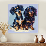Portrait Of Two Adorable Dachshunds - Dog Dachshund Living Room Wall Art