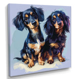 Portrait Of Two Adorable Dachshunds - Dog Dachshund Living Room Wall Art