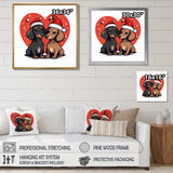 Cute Dachshund Love - Dog Dachshund Canvas Wall Art