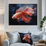 Vibrant Red Betta Fish Majestic Tail - Orange Fish Wall Art