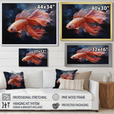Vibrant Red Betta Fish Majestic Tail - Orange Fish Wall Art