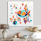 Colorful Goldfish Swimming In The Wild - Fish Framed Canvas Art