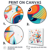 Colorful Goldfish Swimming In The Wild - Fish Framed Canvas Art