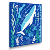 Deep Ocean Whale Retro Illustration - Whale Home Decor Art