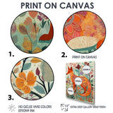 Boho Fox In Flower Forest - Orange Fox Wall Art