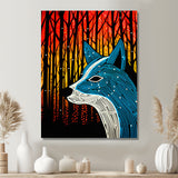 Minimal Fox Hunting In The Forest - Fox Framed Canvas Art
