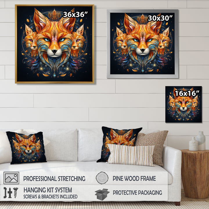 Portrait Of Majestic Magical Fox - Fox Large Canvas Wall Art