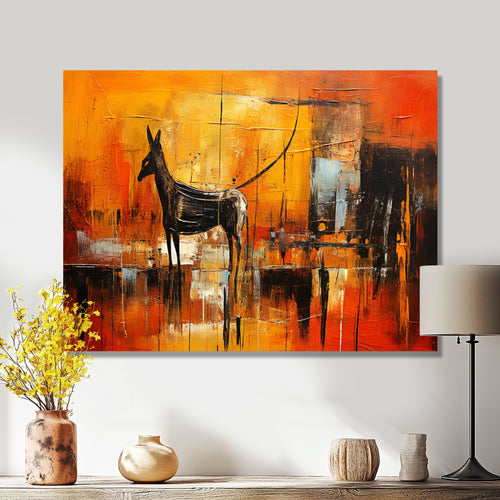 Gazelle In African Savanne - Leopard Canvas Wall Art