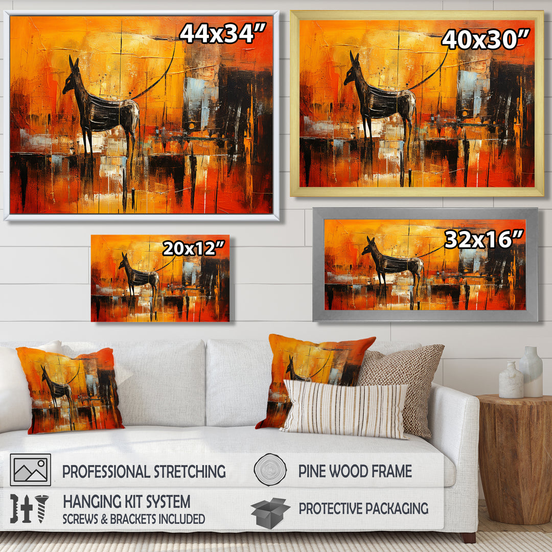 Gazelle In African Savanne - Leopard Canvas Wall Art