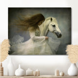 White Dancer With White Horse - Horse Wall Art Prints