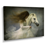 White Dancer With White Horse - Horse Wall Art Prints