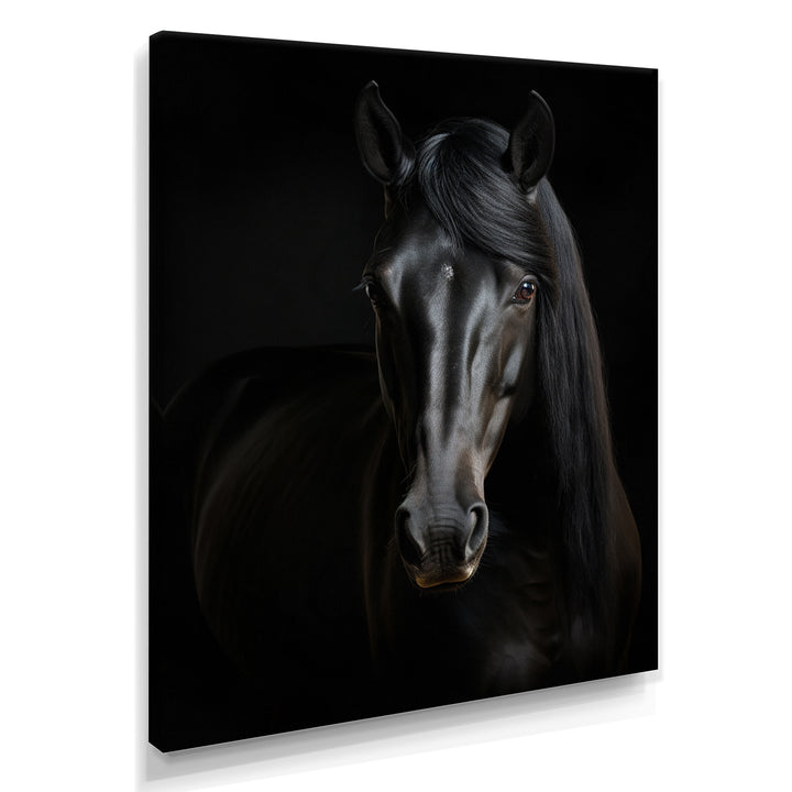 Portrait Of A Gracious Black Horse - Black Horse Wall Art