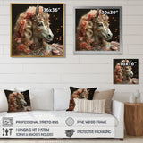 Gracious Horse Retro Glam - Horse Large Canvas Wall Art
