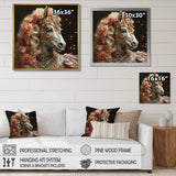 Gracious Horse Retro Glam - Horse Large Canvas Wall Art