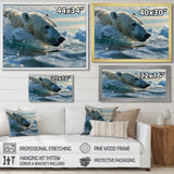 Polar Bear Swimming In Artic Sea - Bear Canvas Wall Art