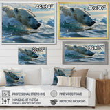 Polar Bear Swimming In Artic Sea - Bear Canvas Wall Art