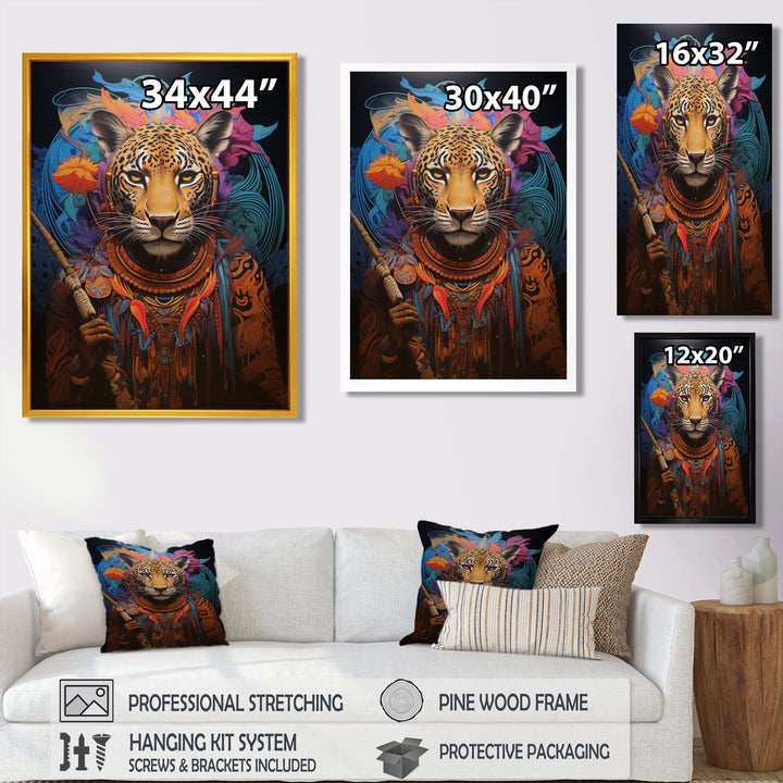 Tribe Of The Blue Leopard - Multi-Color Leopard Wall Art