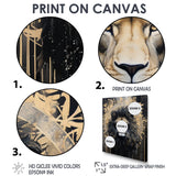 Majestic Lion Retro Collage - Lion Framed Canvas Art