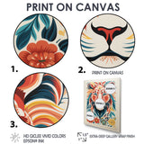 Multi-color LION GRAPHIC - Lion Bedroom Wall Art