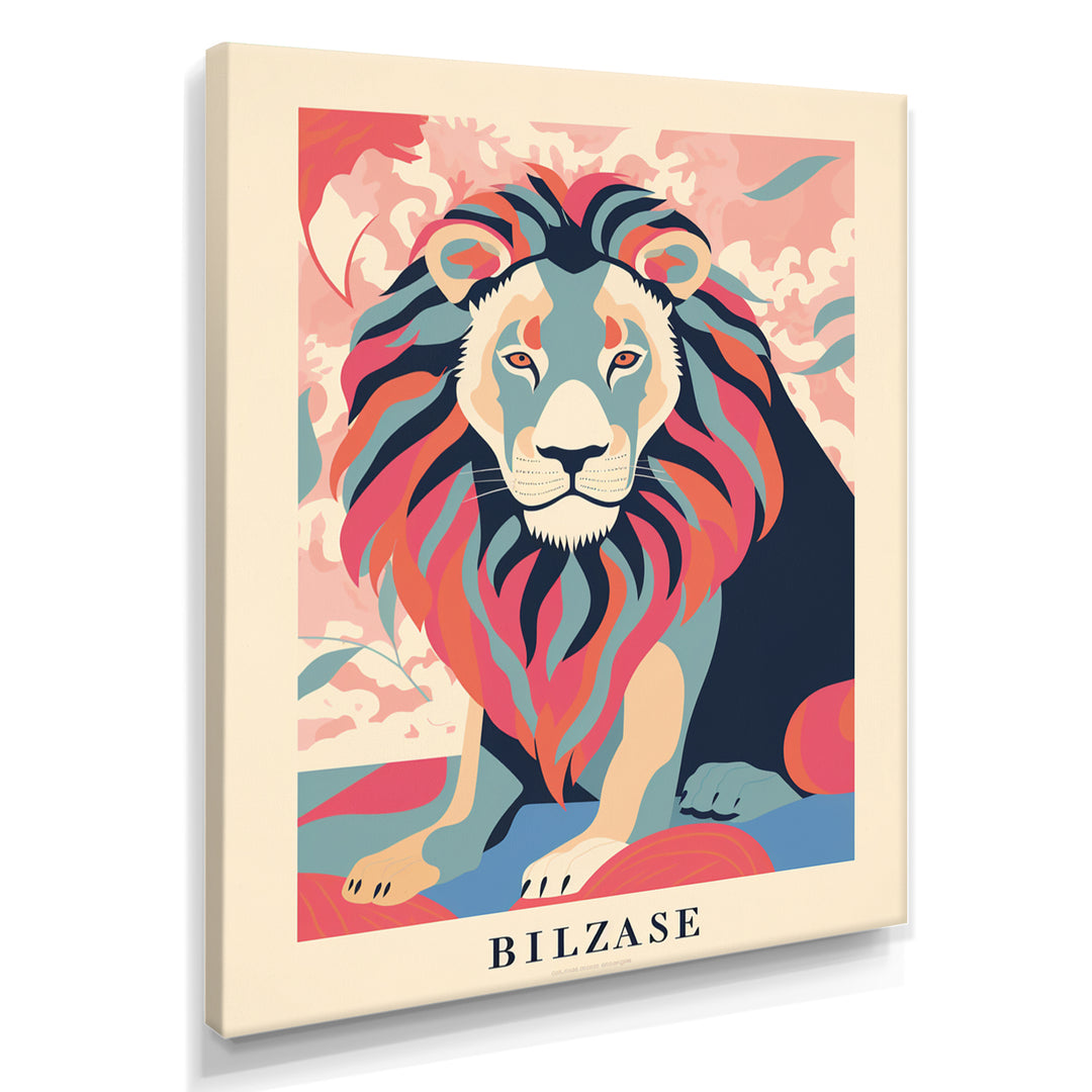 Magnificent Lion Retro Illustration Faded Colors - Lion Wall Decor