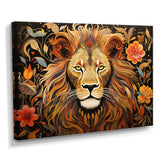 Gorgeous Lion Flower Boho Portrait - Lion Wall Decor