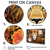 Gorgeous Lion Flower Boho Portrait - Lion Wall Decor