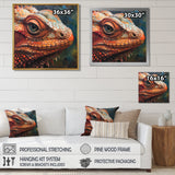 Smirky Red Lizard Portrait - Lizard Wall Art Prints