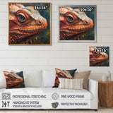 Smirky Red Lizard Portrait - Lizard Wall Art Prints