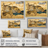 Smiling Lynx Asian Vintage Gold - Brown Leopard Wall Art