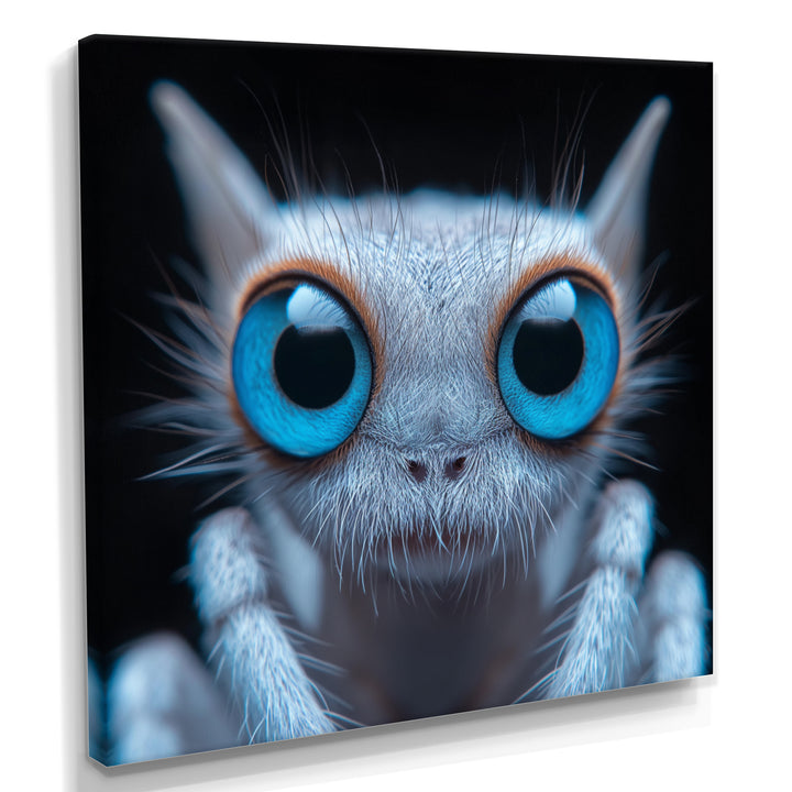 Macro Close-up Of Cute Spider Creature - Insects &amp; Bugs Framed Canvas Art
