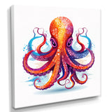 Ravenous Red Octopus Watercolor - Octopus Canvas Wall Art