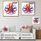 Ravenous Red Octopus Watercolor - Octopus Canvas Wall Art