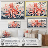 Octopus Queen On The Waves Retro Illustration - Octopus Wall Decor