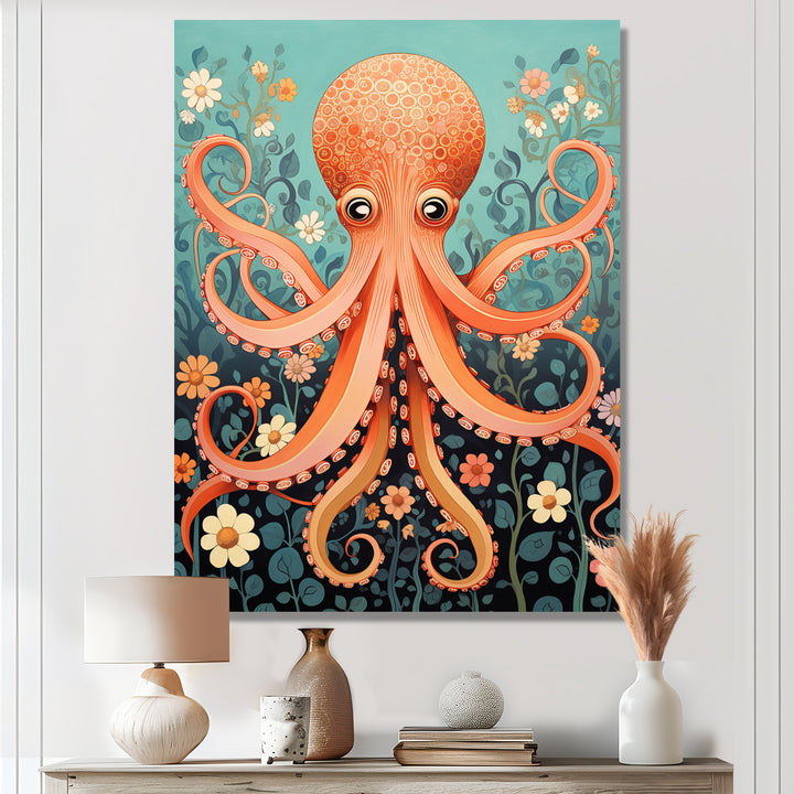 Orange Octopus - Octopus Wall Decor