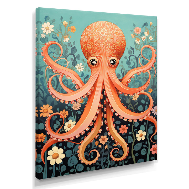 Orange Octopus - Octopus Wall Decor
