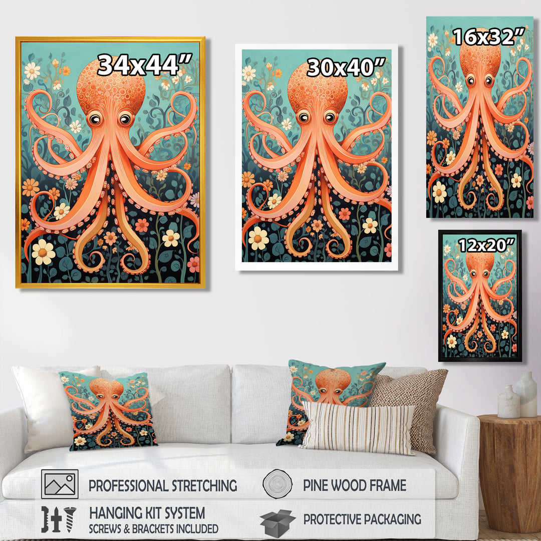 Orange Octopus - Octopus Wall Decor