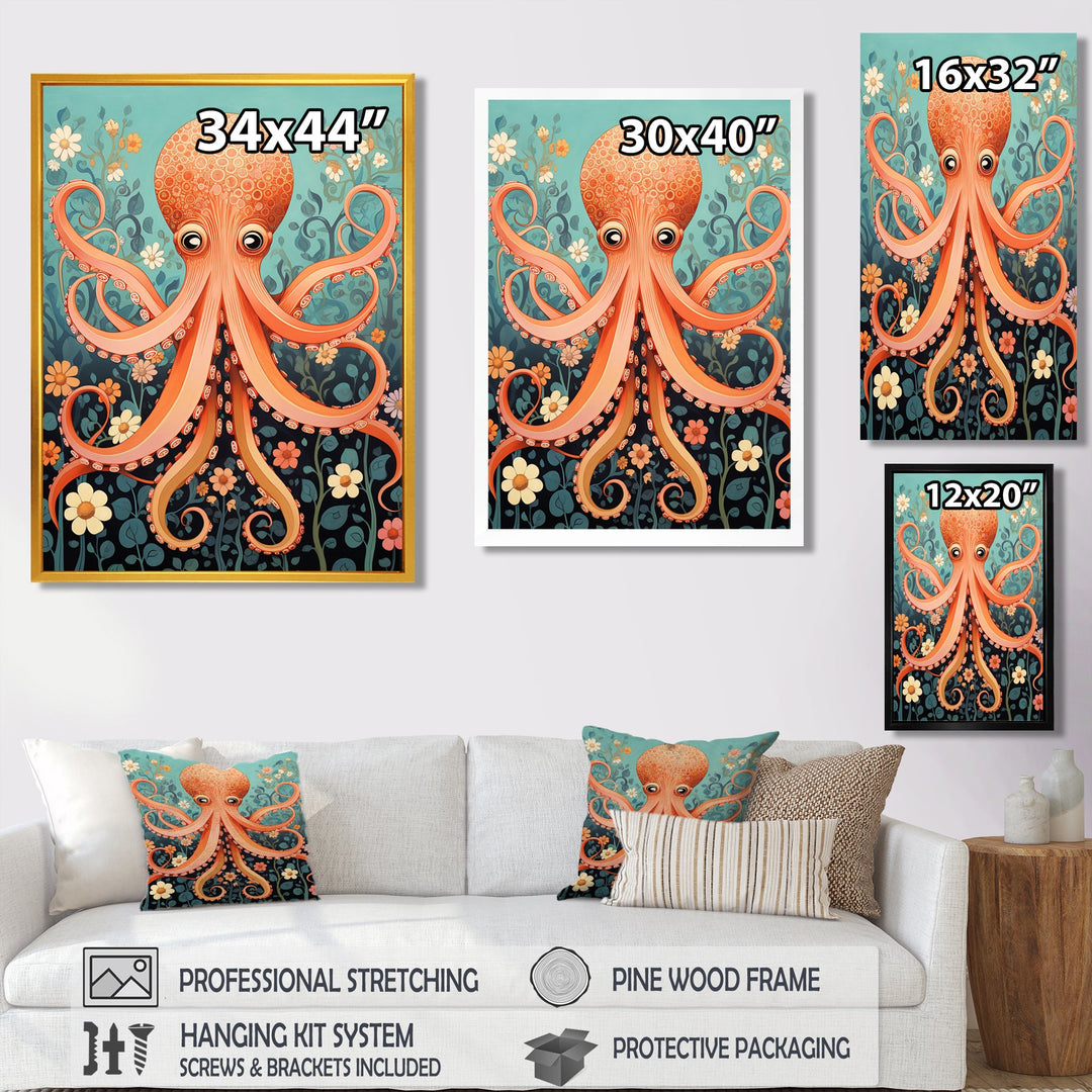 Orange Octopus - Octopus Wall Decor