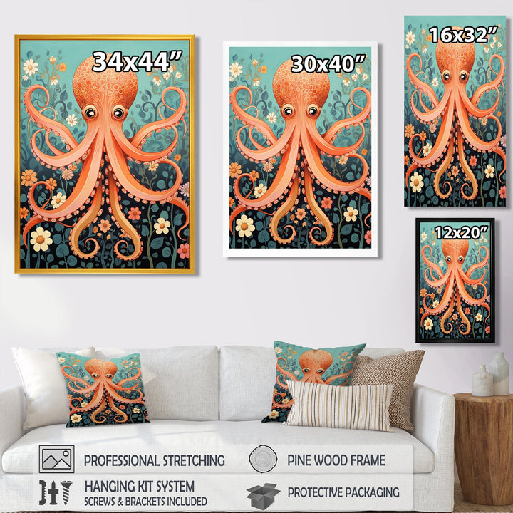 Orange Octopus - Octopus Wall Decor