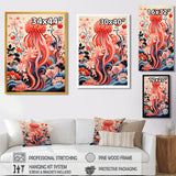 Retro Pink Octopus Retro Deep Sea - Octopus Wall Art Prints