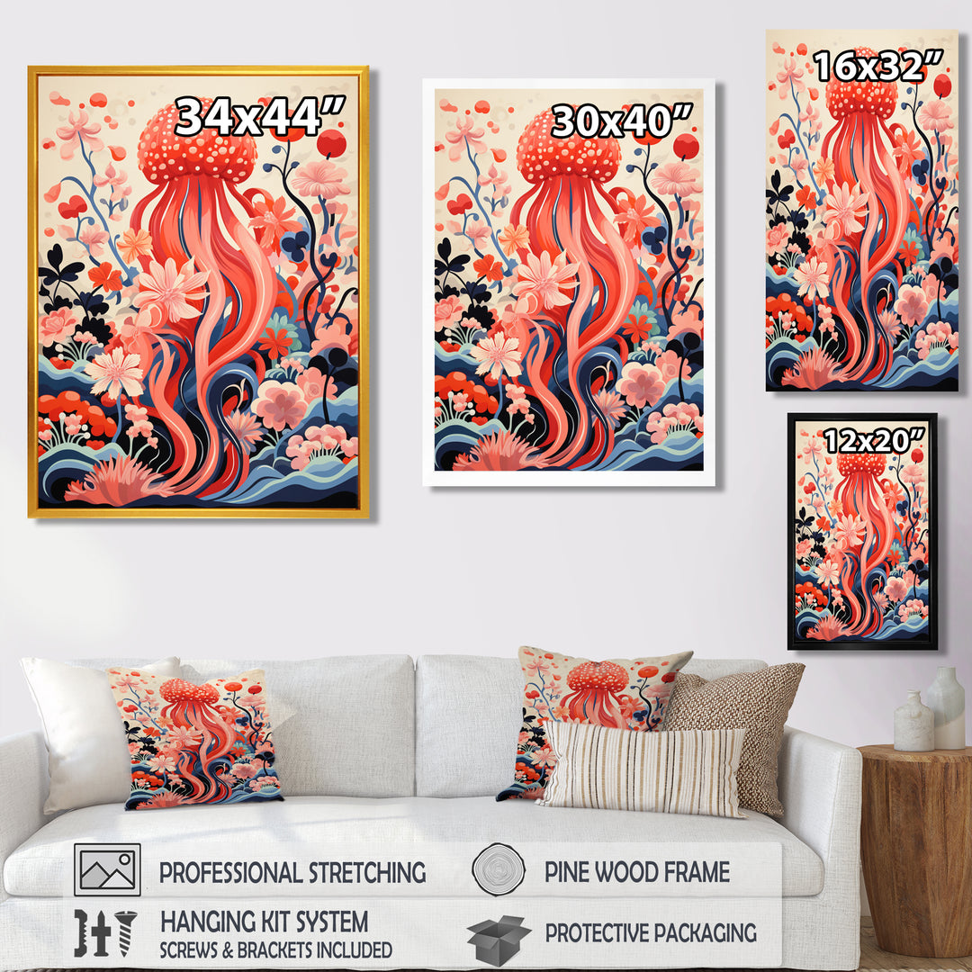 Retro Pink Octopus Retro Deep Sea - Octopus Wall Art Prints