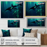 Deep Ocean Orka God Rays - Black Coastal Animal Wall Art