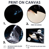 Smiling Deep Sea Orka - Coastal Animal Large Canvas Wall Art