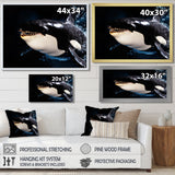Smiling Deep Sea Orka - Coastal Animal Large Canvas Wall Art