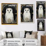 White Owl Wisdom Retro Glam Collage - Owl Living Room Wall Art