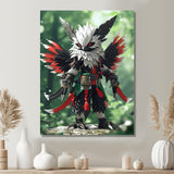 White Owl Feathered Fantasy Warrior - Owl Bedroom Wall Art