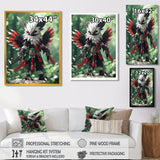 White Owl Feathered Fantasy Warrior - Owl Bedroom Wall Art