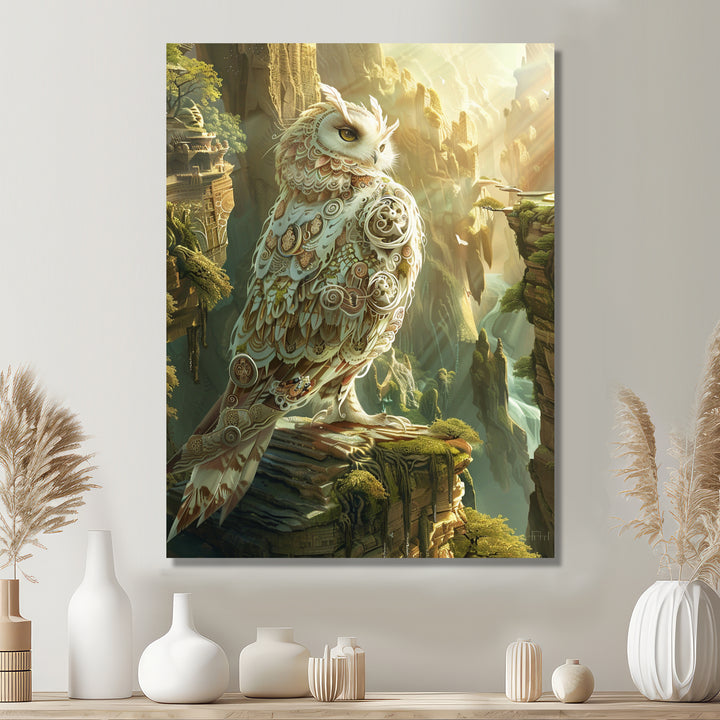 Majestic White Owl In The Mountains - Owl Wall Decor