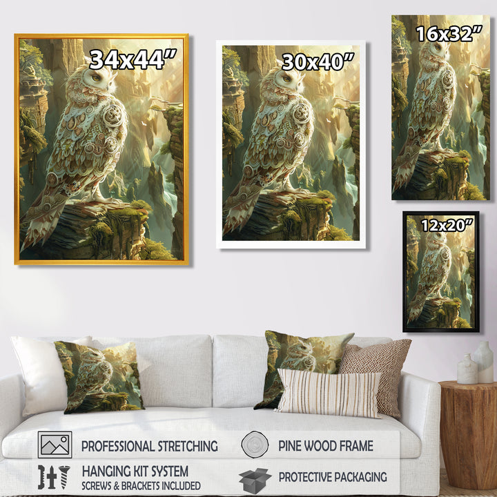 Majestic White Owl In The Mountains - Owl Wall Decor