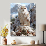 Majestic White Snow Owl In The Mountains - Owl Wall Art Prints