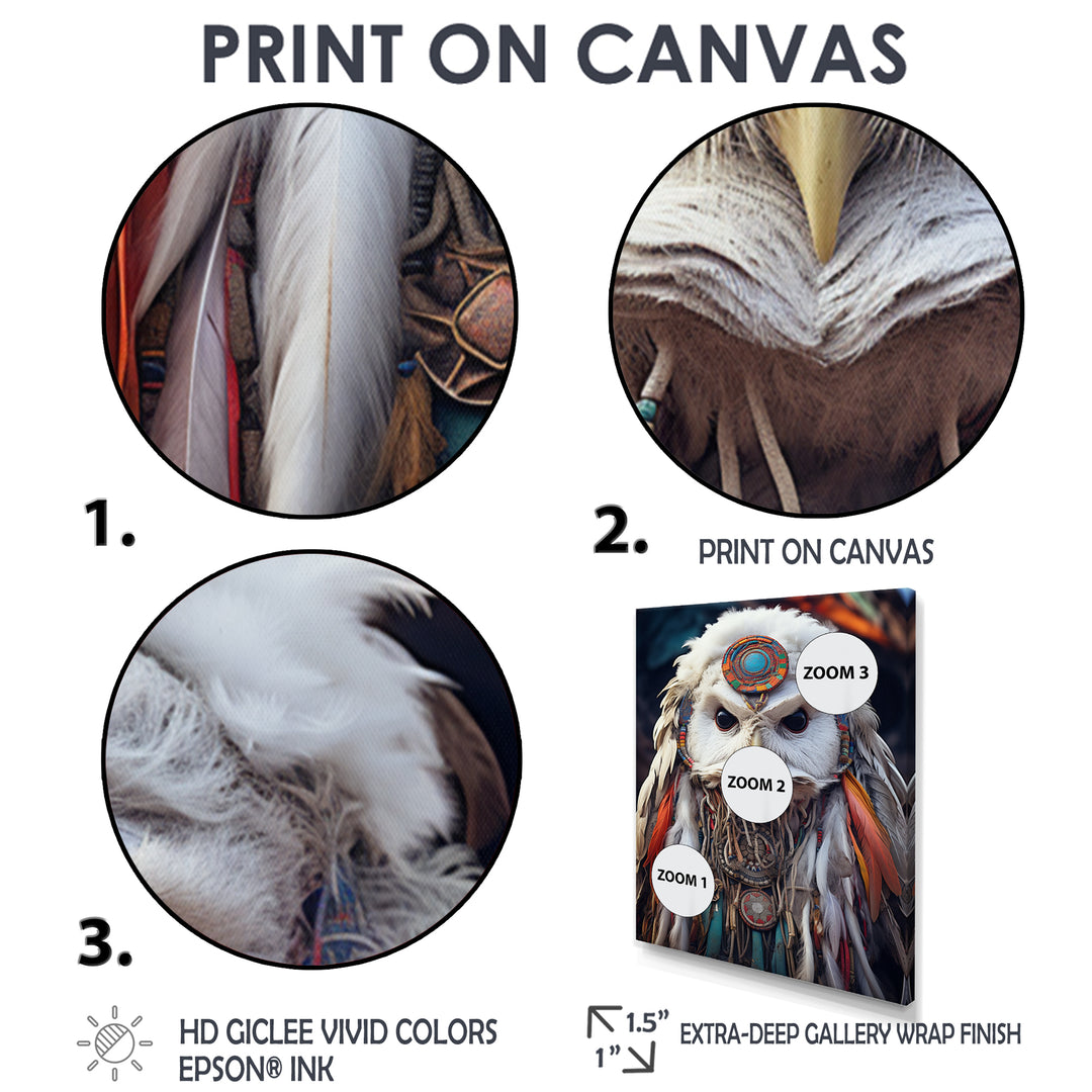 Shamanic White Owl Wisdom - White Owl Wall Art